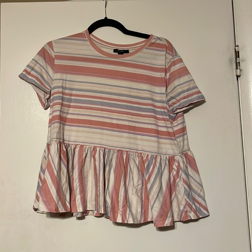 Stripped peplum top